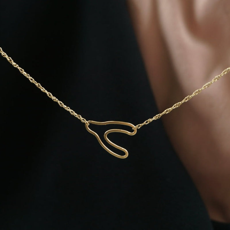 Handmade Jewelry Lucky Gold Wishbone Necklace Liz James Designs